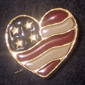 Heart-Shaped American Flag Pin